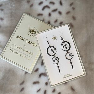 Arm Candy Moon & Stars Crystal Drop Earrings